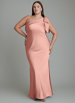 Azazie Yuanna Bridesmaid Dresses Rosette Mermaid One Shoulder Stretch Satin Dress image8