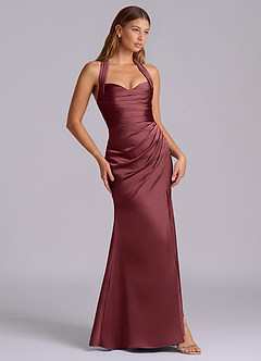 Azazie Destiny Suknie dla druhen Syrena Dekolt w kształcie serca Satyna elastyczna Do ziemi Sukienka image3