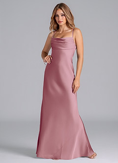 Azazie Seema Brautjungfernkleider Meerjungfrau-Linie Korsett Stretch-Satin Kleid Vintage Mauve image4