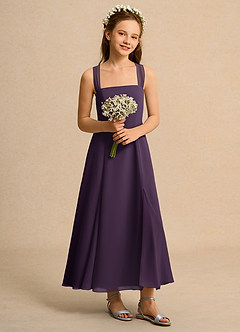 Azazie Tater Junior Formal Flower Girl Klänningar Klä A-Line i Chiffong Plisserad image5