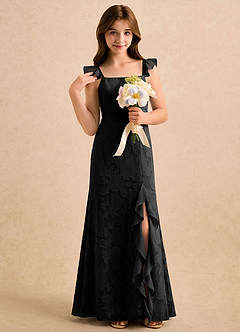 Azazie Novanlie Girls Formal Flower Girl Klänningar Klänning Sjöjungfru i Blommig Utbrändhet Rosett image5