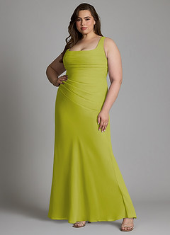 Azazie Agustina Bridesmaid Dresses Lemongrass Mermaid Corset Chiffon Dress image8
