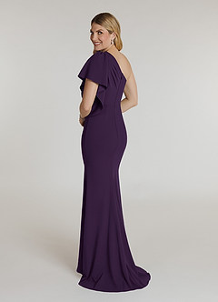 Azazie Pia Mother of the Bride Dresses Plum Mermaid Pleated Stretch Crepe Dress image4