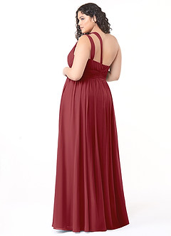 Azazie Molly Final Sale Dusty Blue A-Line One Shoulder Chiffon Dress image10