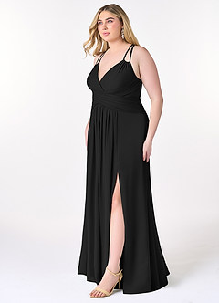 Azazie Farren Bridesmaid Dresses Black A-Line Pleated Chiffon Convertible Dress image12