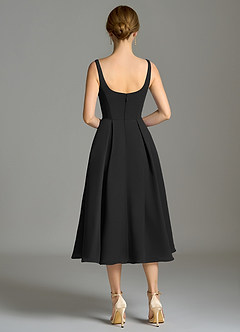 Azazie Amalie 신부 들러리 드레스 A라인 주름진 쉬폰 티 길이 드레스 image2