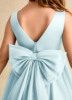 Azazie Winnie Flower Girl Dresses Sea Glass Ball-Gown Bow Tulle Dress image7