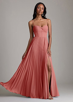 Azazie Akiko Brautjungfernkleider A-Linie Herzausschnitt Chiffon Kleid Antike Rose image1