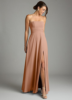 Azazie Tamira Suknie dla druhen Linia A Pofałdowany Szyfon Do ziemi Sukienka image2