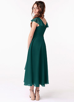 Azazie Posie Junior Peacock A-Line Ruched Chiffon Dress image2