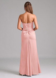 Azazie Lucille Bridesmaid Dresses Powder Pink Mermaid Strapless Stretch Satin Convertible Dress image2