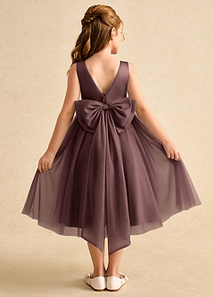 Azazie Winnie Flower Girl Dresses Espresso Ball-Gown Bow Tulle Dress image1