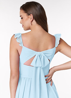 Azazie Metz Bridesmaid Dresses Sky Blue A-Line Sweetheart Ruched Chiffon Dress image6
