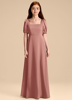 Azazie Briar Junior Robe Trapèze en Satin extensible Arc Rosette image7
