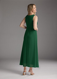 Azazie Anitta Mother of the Bride Dresses Dark Green Jumpsuit/Pantsuit Pleated Stretch Crepe Dress image5