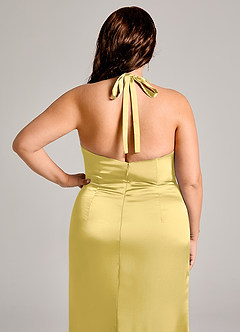 Azazie Valerie Suknie dla druhen Syrena Pofałdowany Satyna elastyczna Do ziemi Sukienka image8