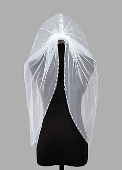 front Molly Beads Waist Length Veil