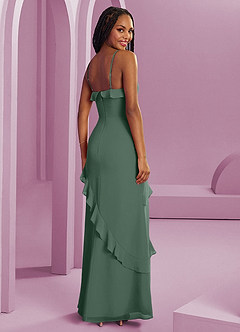 Barbie ♥ Azazie Brautjungfernkleider Etui Chiffon Kleid Eukalyptus image2