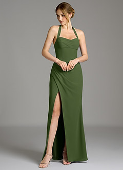 Azazie Serenity Bridesmaid Dresses Olive Mermaid Sweetheart Neckline Chiffon Dress image4