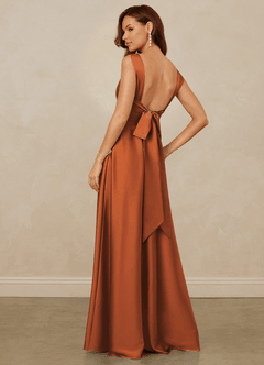 Christian Siriano Bridal for Azazie 1001 Robes de demoiselle d'honneur Robe Trapèze en Satin extensible Encolure en Forme de Cœur Cannelle image2