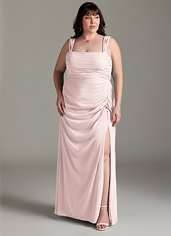 Azazie Jesaphine Abiti da Damigella Abito Tubino in Chiffon Fiocco Rosa Rossore image8