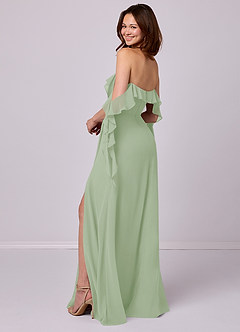 Barbie ♥ Azazie Bridesmaid Dresses A-Line Off the Shoulder Chiffon Floor-Length Dress image3