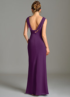 Azazie Kieryn Bridesmaid Dresses Grape Mermaid Pleated Chiffon Dress image2