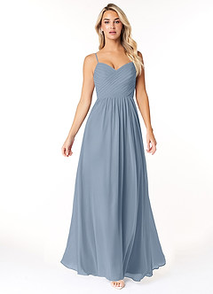 Azazie Lisbon Bridesmaid Dresses Dusty Blue A-Line Sweetheart Neckline Chiffon Dress image5