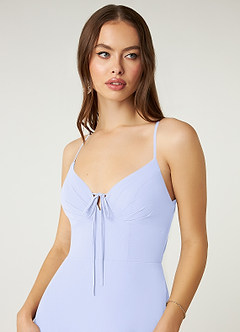 Azazie Minie Abiti da Damigella Abito A-Line in Chiffon Fiocco Lavanda image6
