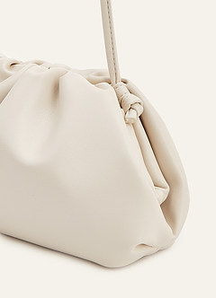 front Soft Pleated Faux Shearling Clutch