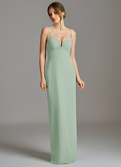 Azazie Darcie Abiti da Damigella Abito Convertibile Tubino in Chiffon Senza Cinturino Agave image7