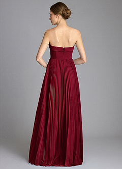 Azazie Mariana Bridesmaid Dresses Burgundy A-Line Strapless Chiffon Dress image5