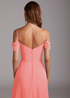 Azazie Marley Jurken voor bruidsmeisjes Converteerbaar Jurk van Chiffon met A-Lijn Off the Shoulder Koraal image9
