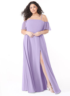 Azazie Sue Bridesmaid Dresses Lilac A-Line Off the Shoulder Chiffon Convertible Dress image6