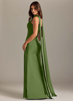 Azazie Kinsley Robes de demoiselle d'honneur Robe Sirène en Satin extensible Fente Latérale Genévrier image6