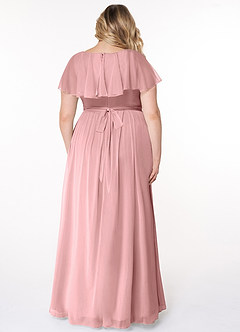Azazie Jael Bridesmaid Dresses Dusty Rose A-Line V-Neck Mesh Dress image10