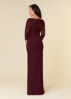Azazie Bernadine Mother of the Bride Dresses Cabernet Sheath Lace Dress image3