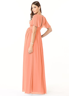 Azazie Verna Brautjungfernkleider für Schwangere A-Linie V-Hals Gerüscht Chiffon Bodenlänge Kleid image4