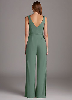 Azazie Ida Venta Final Eucalipto de Chifón elástico de Mono con Plisado image5