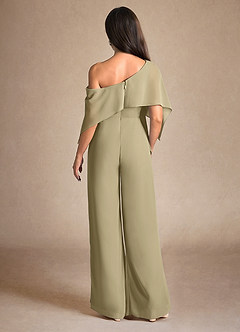 Azazie Halima Kleider für die Brautmutter Overall/Jumpsuit Seitliche Cut-Outs Chiffon Kleid Moosgrün image3