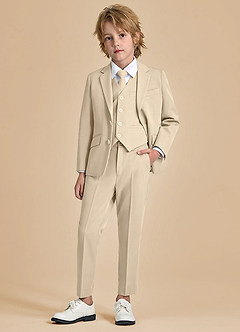 front Oliver Niños Tan Traje de 5 piezas