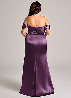 Azazie Saige Brudepigekjoler Skede Off-Shoulder Metallisk satin Gulv-længde Kjole image10