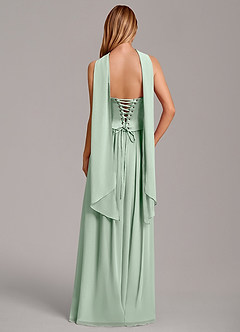 Azazie Cadence Robes de demoiselle d'honneur Robe Trapèze Convertible en Satin extensible Corset Agave image4