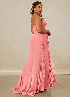 Christian Siriano Bridal for Azazie 1006 Bridesmaid Dresses Coral Mermaid Ruched Chiffon Dress image9