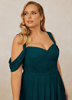 Christian Siriano Bridal for Azazie 1013 Bridesmaid Dresses Pine A-Line Off the Shoulder Chiffon Dress image14
