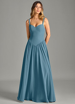 Azazie Evadina Suknie dla druhen Linia A Gorset Szyfon Do ziemi Sukienka image5