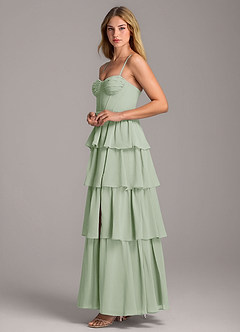 Azazie Alanna Bridesmaid Dresses Dusty Sage A-Line Sweetheart Neckline Chiffon Dress image6
