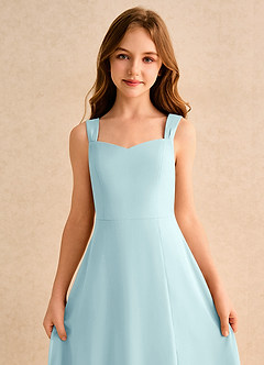 Azazie Makani Girls Formal Flower Girl Dresses Sea Glass A-Line Sweetheart Neckline Chiffon Dress image6