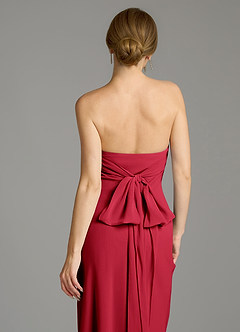 Azazie Ailanie Jurken voor bruidsmeisjes Jurk van Chiffon met Zeemeermin Strapless Scharlaken image7