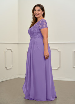 Azazie Dunja Mother of the Bride Dresses Tahiti A-Line V-Neck Lace Chiffon Dress image11
